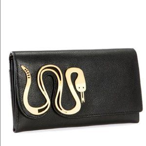 Jonathan Adler Leather Snake Wallet in Black